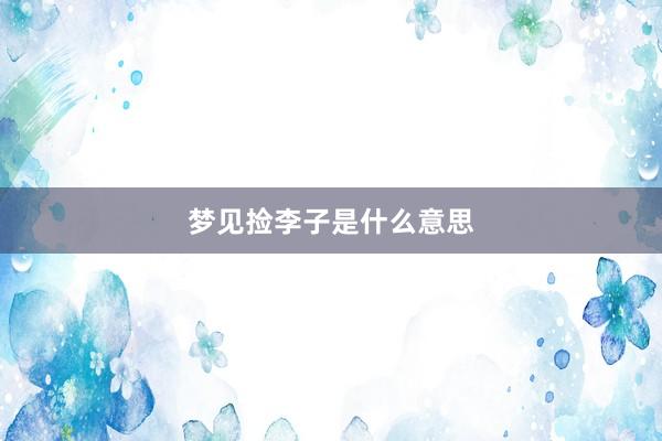 梦见捡李子是什么意思