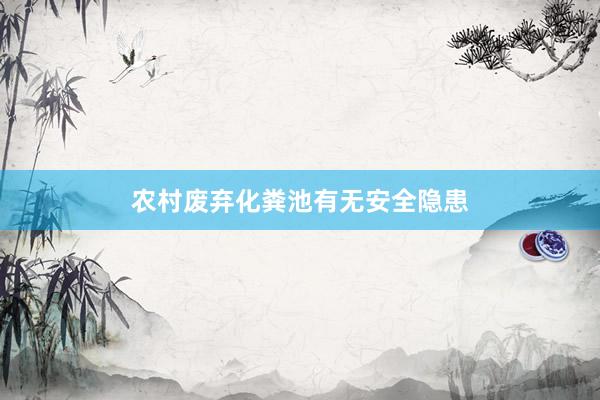 农村废弃化粪池有无安全隐患